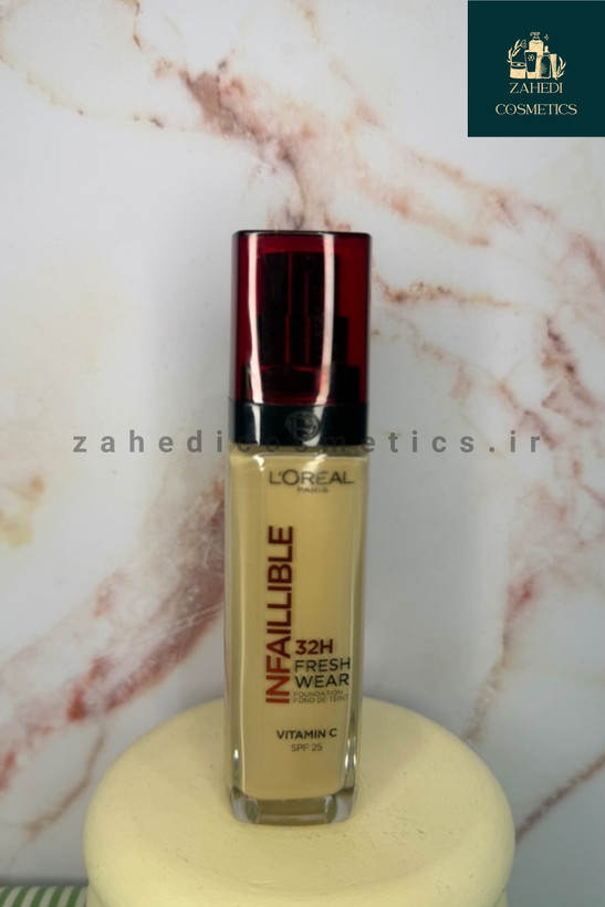 کرم پودر لورآل شیشه ای L’Oreal Infallible Fresh Wear 32-hour powder cream / حجم 30 میل