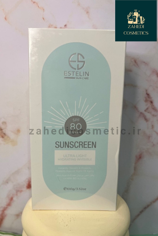 ضد آفتاب استلین Ultra Light بی رنگ SPF 80 Estelin Ultra-Light Hydrating Invisible/ حجم 100 گرم